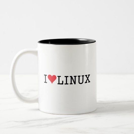 IハートのLinux 2 ツートーンマグカップ (左)