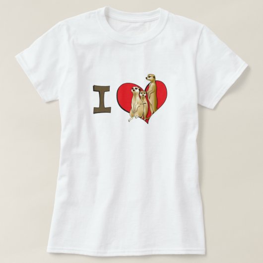 Iハートのmeerkats Tシャツ (デザイン正面)