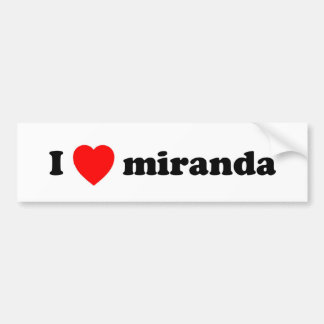 Iハートのmiranda バンパーステッカー