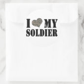 IハートのSoldierシール ラウンドシール (バッグ)