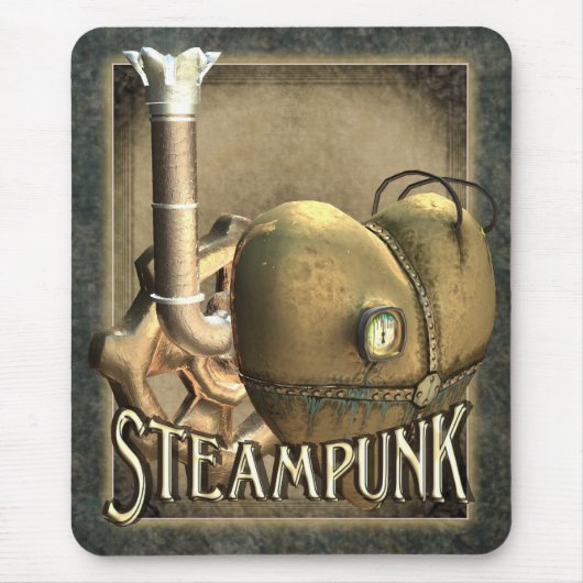 IハートのSteampunkのマウスパッド マウスパッド (正面)