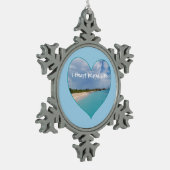 Iハートアイランドライフセラミックオーナメント スノーフレークピューターオーナメント (左)