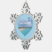 Iハートアイランドライフセラミックオーナメント スノーフレークピューターオーナメント (右)