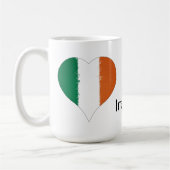 Iハートアイルランド三色国旗の三色 コーヒーマグカップ (左)