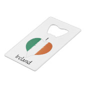 Iハートアイルランド三色国旗 クレジットカード栓抜き (裏面アングル)