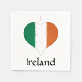 Iハートアイルランド三色国旗 スタンダードカクテルナプキン (正面)