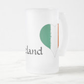 Iハートアイルランド三色国旗 フロストグラスビールジョッキ (正面右)