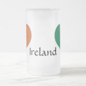 Iハートアイルランド三色国旗 フロストグラスビールジョッキ (中央)