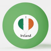 Iハートアイルランド三色国旗 卓球ボール (正面)