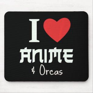 IハートアニメI Love Anime And Orcas マウスパッド