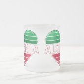 Iハートアルジェリア、グラデーションフラグの色 フロストグラスマグカップ (中央)