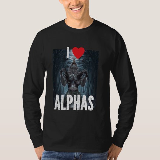 IハートアルピスおもしろいクリンゲAlpha人狼ウルフ Tシャツ (正面)