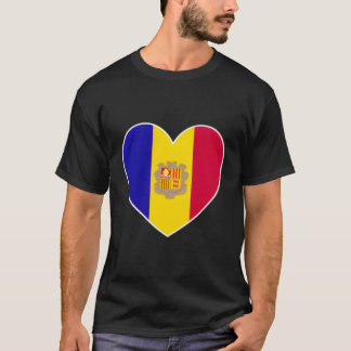 Iハートアンドラ – おもしろいアンドラン国旗のハート Tシャツ