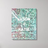 Iハートアーバン通りアートグラフィティチョーク名 キャンバスプリント (正面)