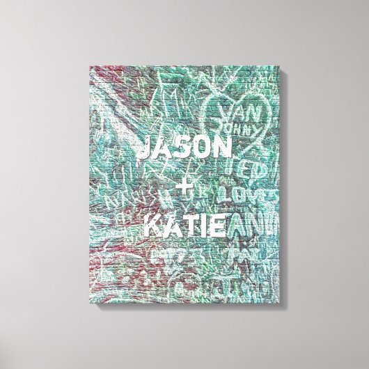 Iハートアーバン通りアートグラフィティチョーク名 キャンバスプリント (正面)