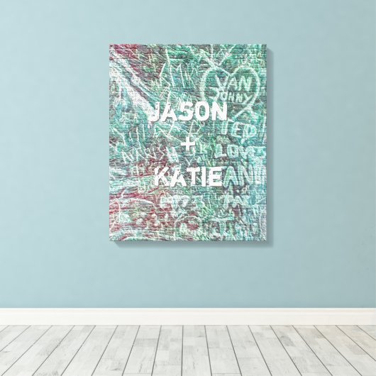 Iハートアーバン通りアートグラフィティチョーク名 キャンバスプリント (インサイチュ (ウッドフロア))