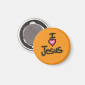 Iハートイエスキリスト愛イエスキリスト・オレンジ マグネット (正面/裏面)