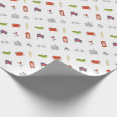 Iハートイギリスのイギリス愛、イギリスの陸標 ラッピングペーパー (角)