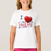 Iハートイギリスのユニオン・ジャック国旗gct Tシャツ (正面)