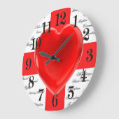 Iハートイギリス国旗 ラージ壁時計 (傾斜)