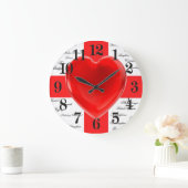 Iハートイギリス国旗 ラージ壁時計 (ホーム)