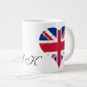 Iハートイギリス英国国旗 ジャンボコーヒーマグカップ (正面右)