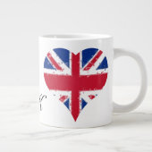 Iハートイギリス英国国旗 ジャンボコーヒーマグカップ (右)
