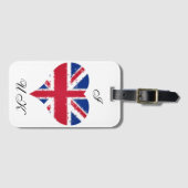 Iハートイギリス連合国旗 ラゲッジタグ (正面横)