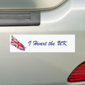 Iハートイギリス/ユニオンジャック国旗 バンパーステッカー (車上)