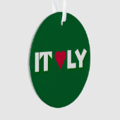 Iハートイタリアのロゴ オーナメント (正面)