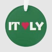 Iハートイタリアのロゴ オーナメント (正面)