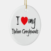 IハートイタリアンGreyhound Dogs セラミックオーナメント (右)