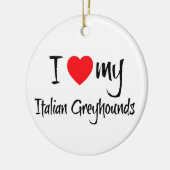 IハートイタリアンGreyhound Dogs セラミックオーナメント (左)