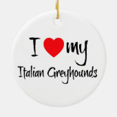 IハートイタリアンGreyhound Dogs セラミックオーナメント (裏面)
