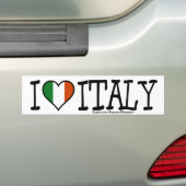 Iハートイタリア バンパーステッカー (車上)