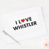 IハートウイスラーIラブウイスラーモダン文字 長方形シール (封筒)