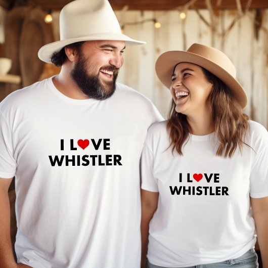 IハートウイスラーIラブウイスラーモダン文字 Tシャツ