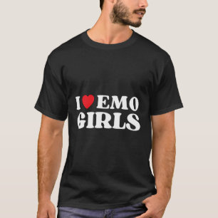 Iハートエモガールおもしろい引用文赤いハートエモガールS Tシャツ
