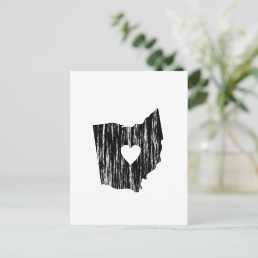 Iハートオグランジハイオ擦り切れた州の州ラブ ポストカード (スタンド正面)