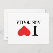 Iハートオーストラリア – I LOVE AUSTRALIA – 上下逆 ポストカード (正面/裏面)