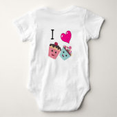 Iハートカップケーキ – I大好きカップケーキ ベビーボディスーツ (裏面)