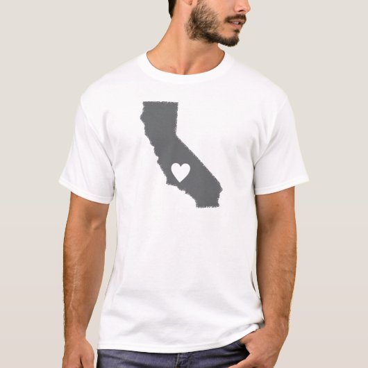 Iハートカリフォルニアグランジな一見の輪郭の州愛 Tシャツ (正面)
