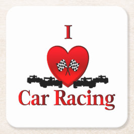 Iハートカーレース スクエアペーパーコースター