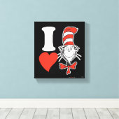 Iハートキャットin the Hat キャンバスプリント (インサイチュ (ウッドフロア))