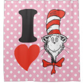 Iハートキャットin the Hat シャワーカーテン (正面)