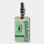 Iハートキャンピングおもしろいテントマンガアート ラゲッジタグ (正面縦)