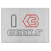 IハートギークASCIIアート カッティングボード (正面)