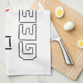 IハートギークASCIIアート キッチンタオル (四つ折り)