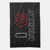 IハートギークASCIIアート キッチンタオル (縦)