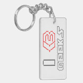 IハートギークASCIIアート キーホルダー (正面左)